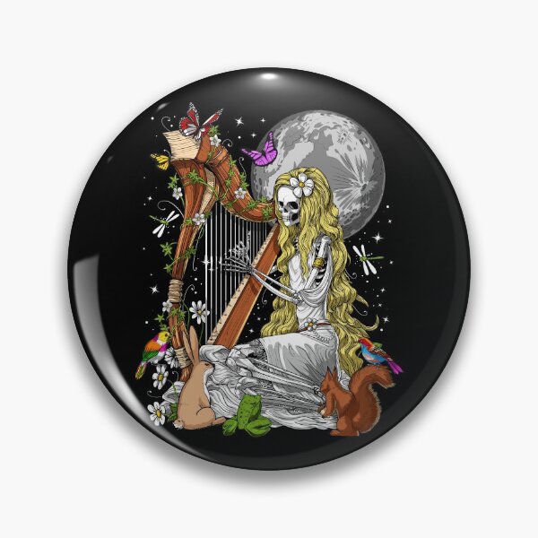 Item preview, Goth Skeleton Playing Harp designed and sold by underheaven.