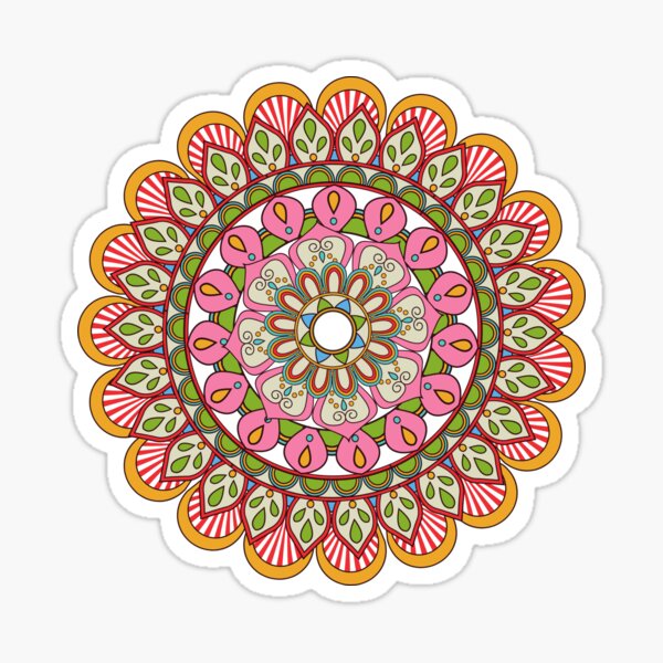 Mandala Colourful Flower Pattern  Sticker
