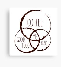 Coffee, good food & music! Canvas Print