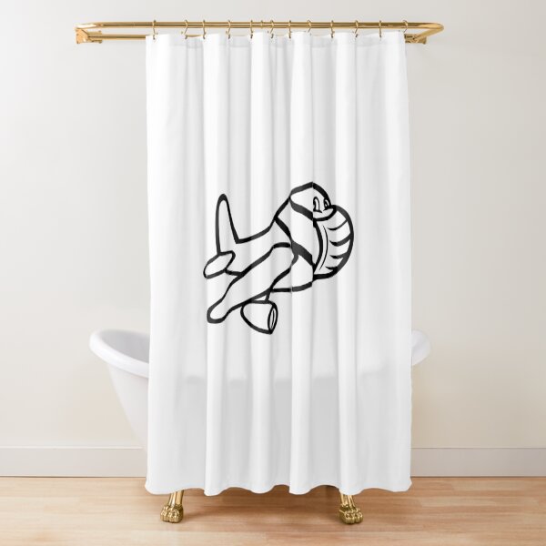 Item preview, Airplane Wearing Mask Flying Cartoon Black and White designed and sold by patrimonio.