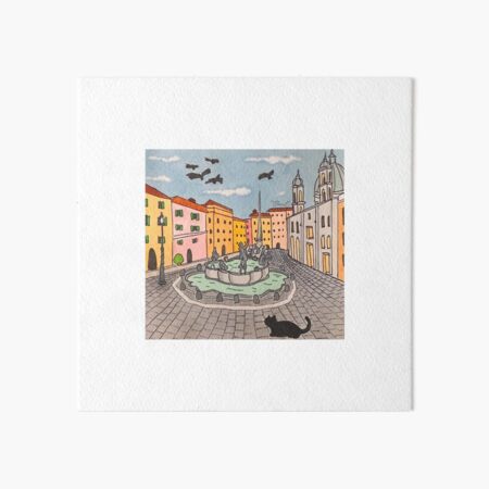Journal of a Cat in Rome - Piazza Navona Art Board Print