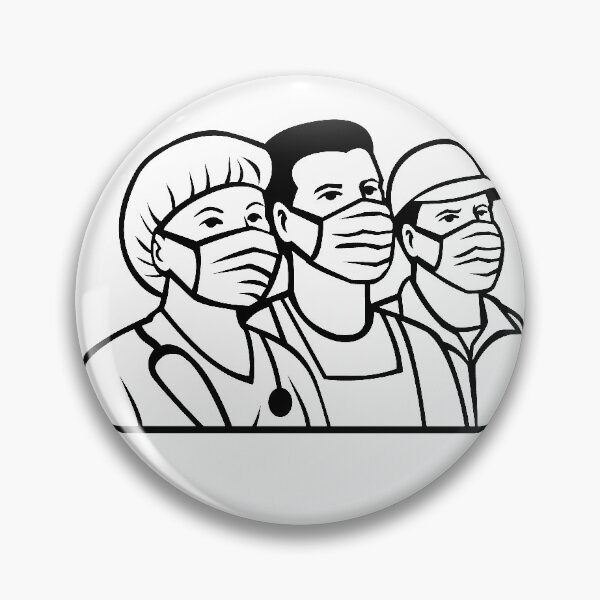 Item preview, Front Line or Essential Workers As Heroes Black and White Retro designed and sold by patrimonio.
