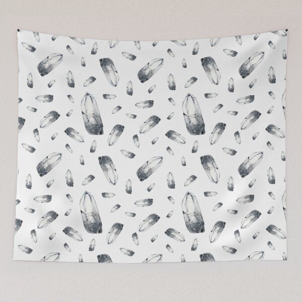 Item preview, Clear Quartz Crystal Gemstone Grey Pattern designed and sold by EnchantedInn.