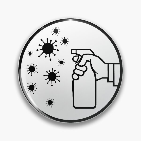 Item preview, Hand Spraying Disinfectant on Virus Black and White designed and sold by patrimonio.