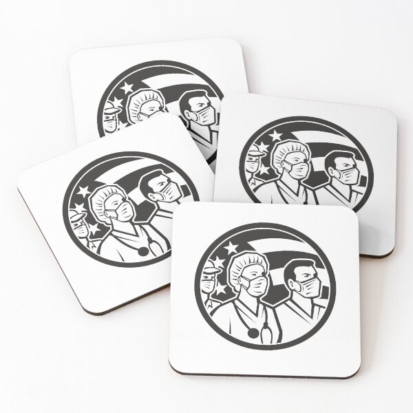 Item preview, Healthcare Workers as Heroes USA Flag Black and White designed and sold by patrimonio.