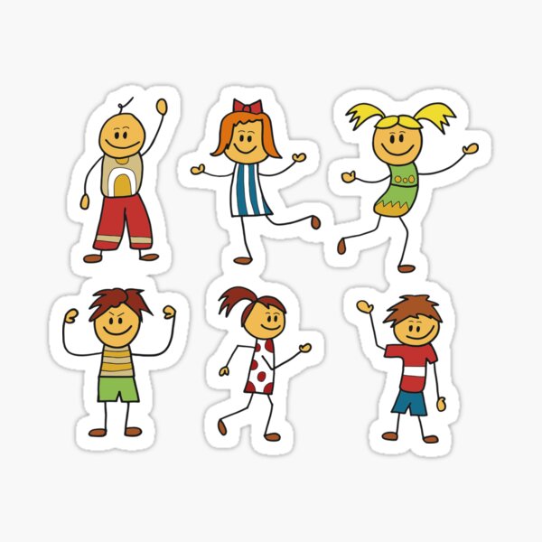 Cheerful Playtime On Lush Green Sticker