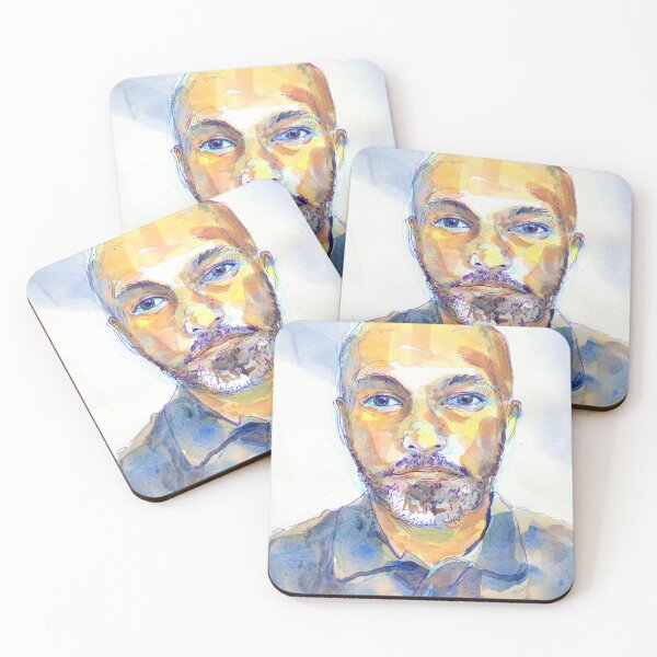 Item preview, Akram Khan dancer choreographer watercolor portrait painting designed and sold by MikeJory.