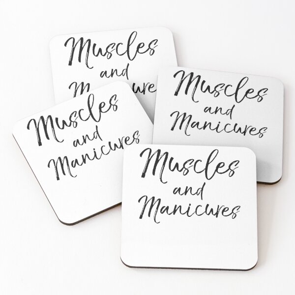 Item preview, Muscles and Manicures Funny Workout Quote designed and sold by TNDesignStudio.