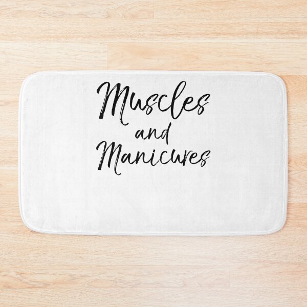 Item preview, Muscles and Manicures Funny Workout Quote designed and sold by TNDesignStudio.