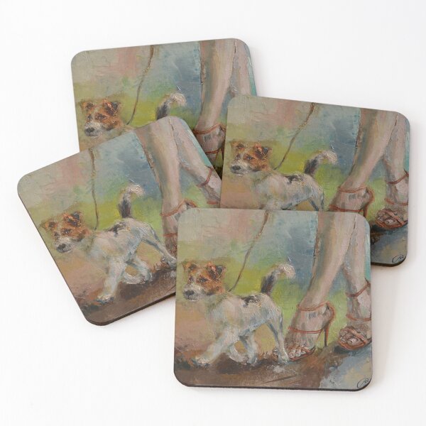 Item preview, Jack Russell Terrier on a walk.  Beautiful stylish bright image of an exclusive painting for young people. For dog lovers. designed and sold by Elena Reutova.
