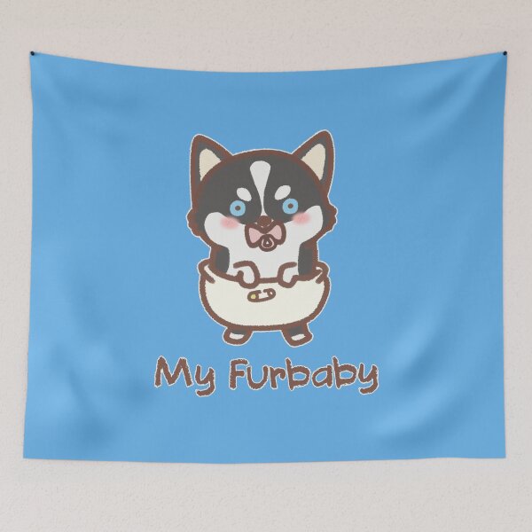 Aperçu de l'œuvre Furbaby en couches - Husky Sibérien créée et vendue par LilFurKids.