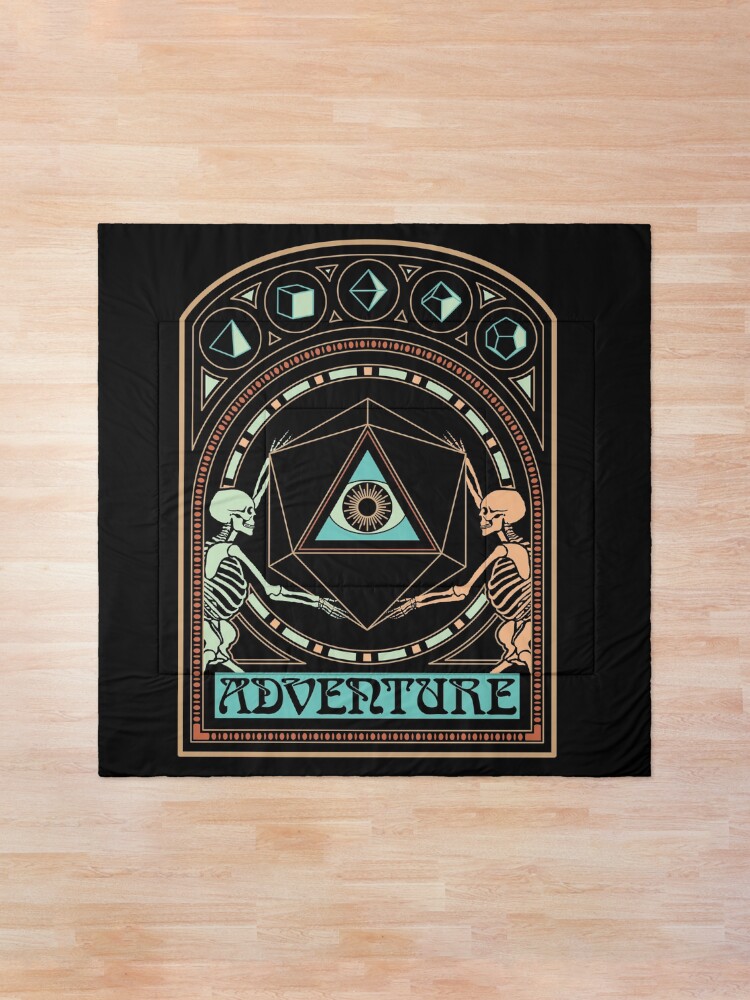 Alternate view of Art Nouveau Dungeons and Dragons Skeletons Comforter