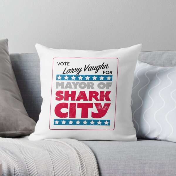 Shark City Pillows Cushions Redbubble - town mayor roblox logo
