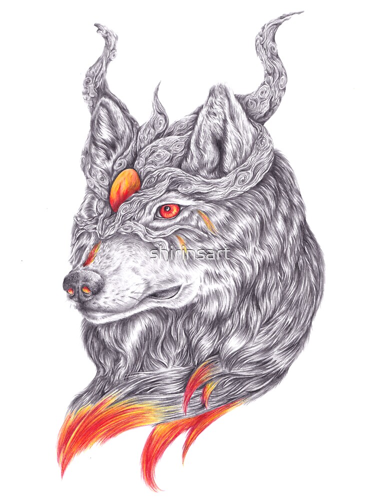 Mystic Wolf Lord Of The Forest Fantasy Animal Artwork Kids T Shirt By Shirinsart Redbubble