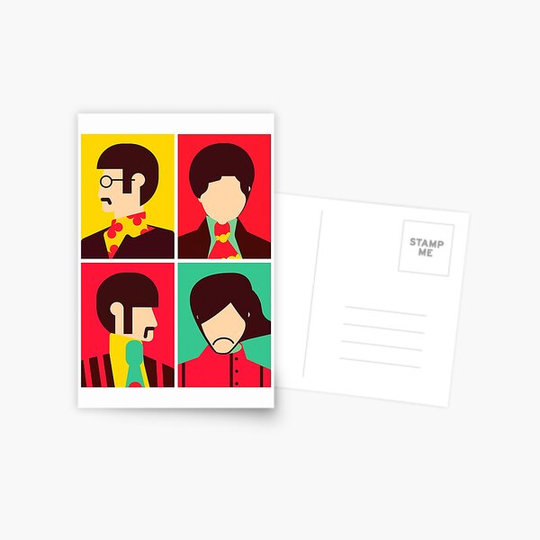 The Fab Four - Minimalist Postcard