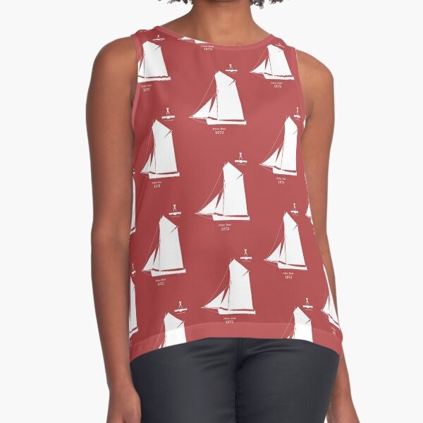The Peter Boat on red Sleeveless Top