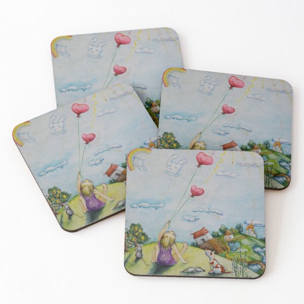 Item preview, Bright picture "Happy childhood". The girl sends balls-hearts. designed and sold by Elena Reutova.