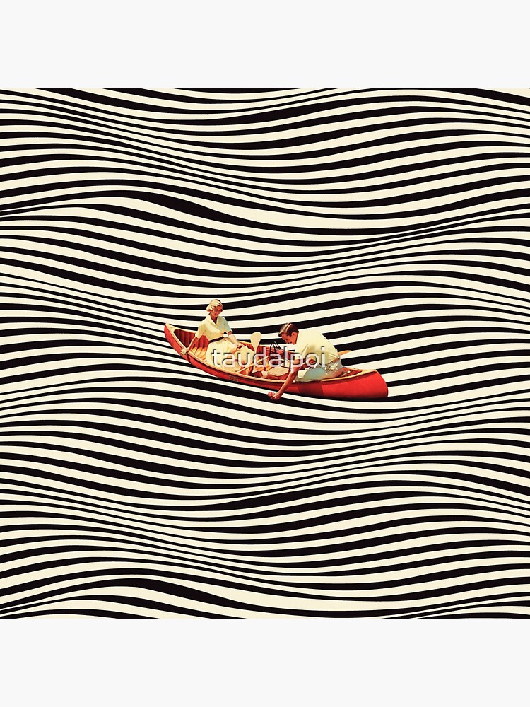 Thumbnail 3 of 3, Sticker, Illusionary Boat Ride 2 designed and sold by taudalpoi.