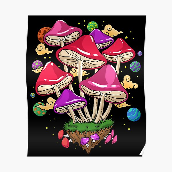 Poster Champignon Hallucinogene Champignon Magique Chemise En Pot Fumer De L Herbe Par Dswshirts Redbubble