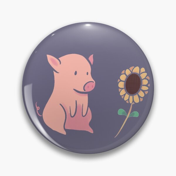 Item preview, Pigs and Peaches (and some sunflowers too) in midnight purple designed and sold by CoffeePandaArt.