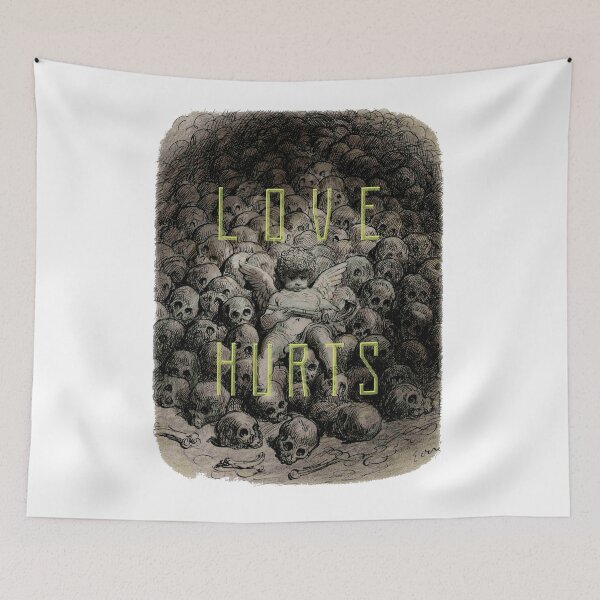 Item preview, Love Hurts or Cupid with a gun over skulls µ designed and sold by chilangopride.