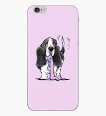 Black/Tan Basset Hound Lets Play iPhone Case