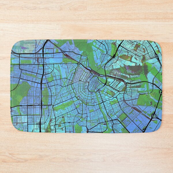 Item preview, Amsterdam Street Map Art Watercolor Еmerald designed and sold by IvonDesign.