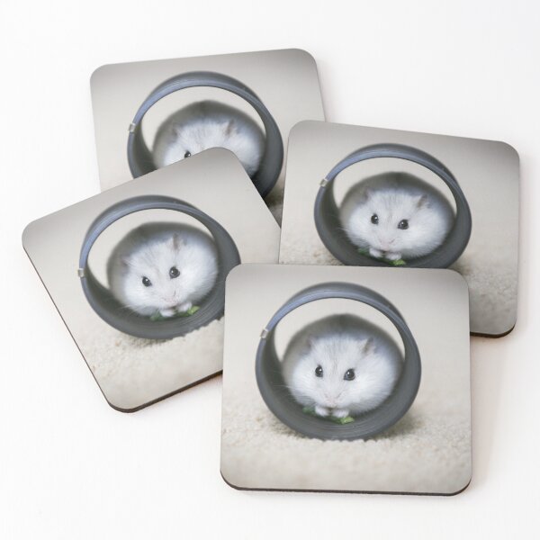 Item preview, Cute White Hamster In Wheel.  designed and sold by cgroenewald.