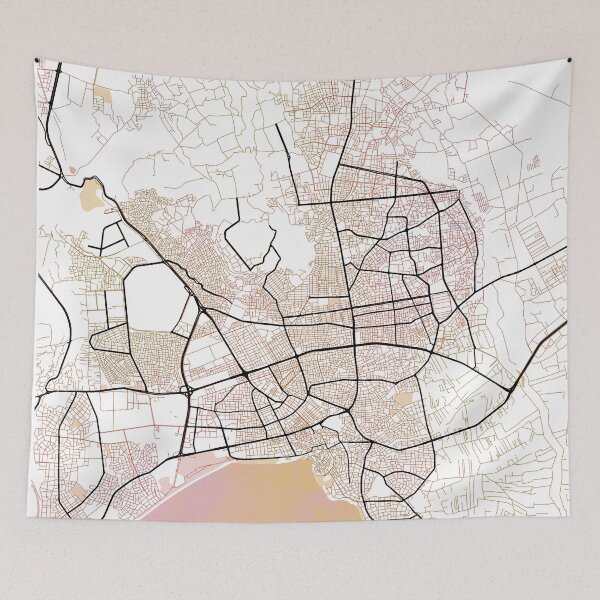 Item preview, Antalya Street Map Art Watercolor Color designed and sold by IvonDesign.