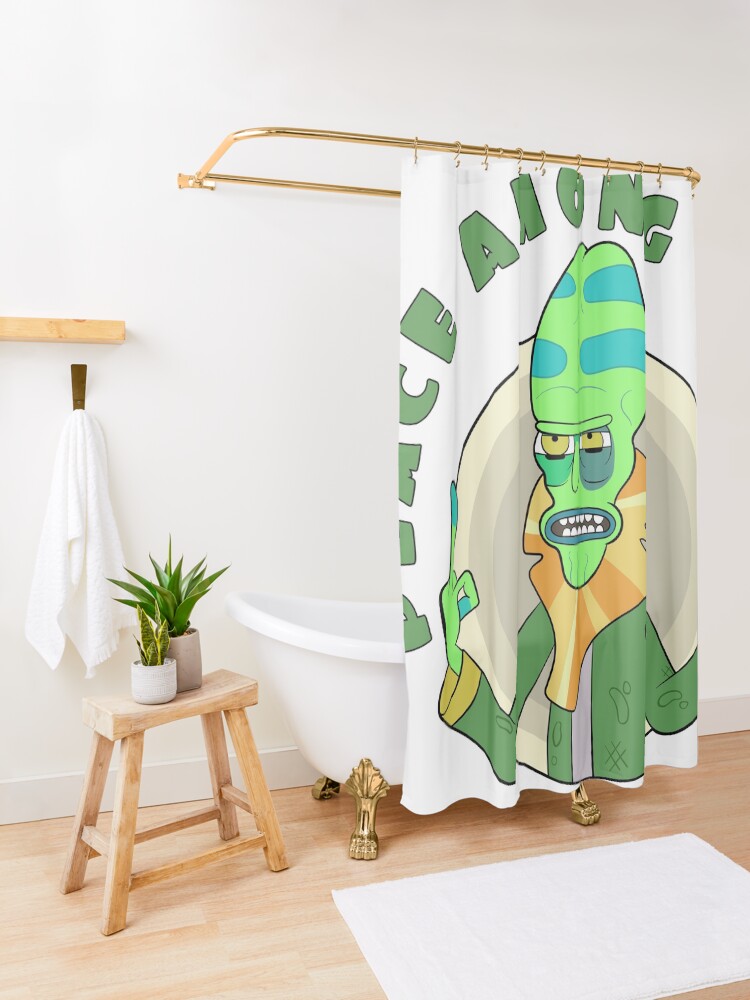 Alternate view of Peace Among Worlds - Zeep Xanflorp Shower Curtain