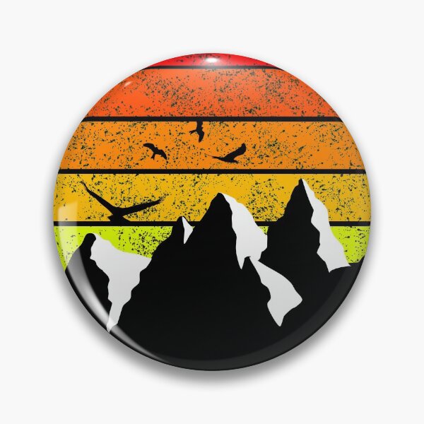 Artikelvorschau, Minimalistisch Berg Farben v1w - Sonnenuntergang Vögel entworfen und verkauft von BLucknerDesign.