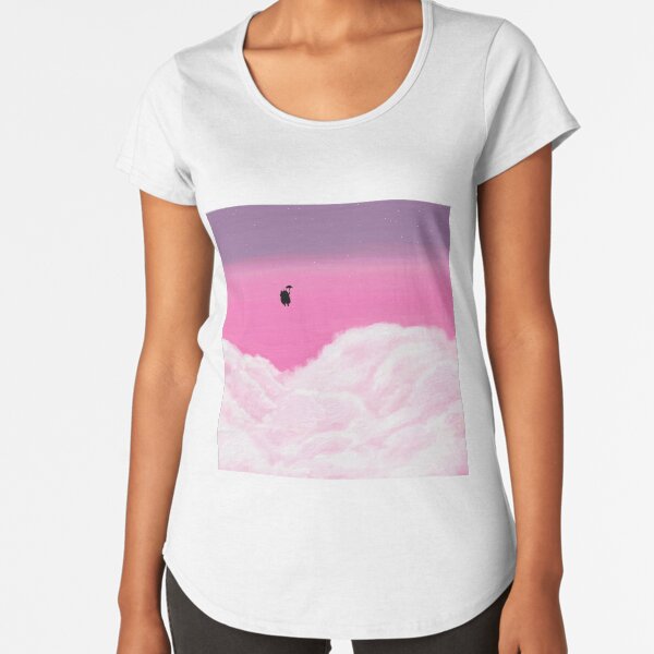 Creatures flying in pink sky Premium Scoop T-Shirt