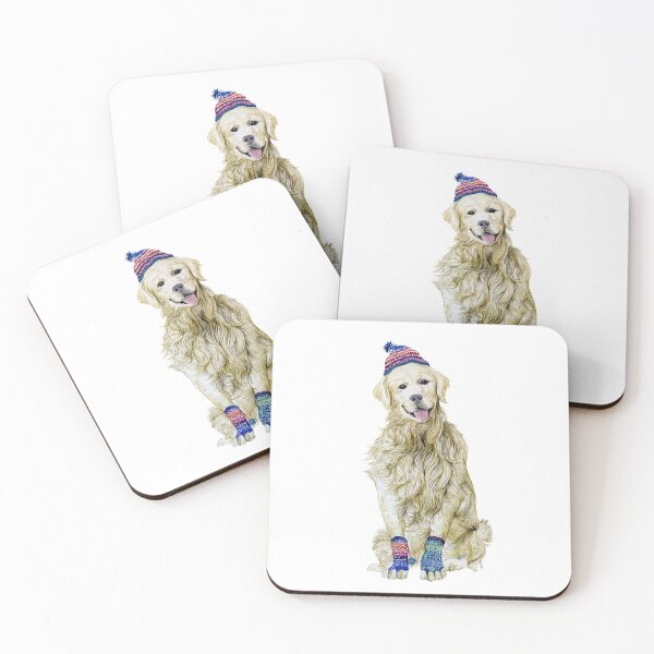 Item preview, Golden Retriever wearing winter outfit  designed and sold by Ekaterina Khozatskaya.