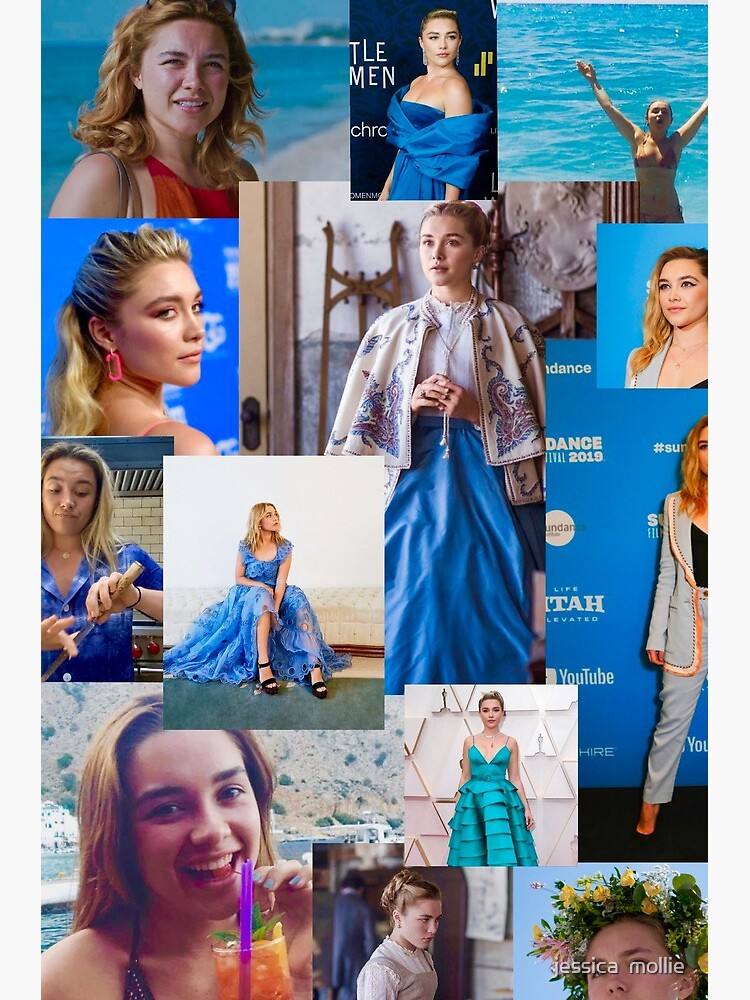 Florence Pugh “blue Collage” Canvas Print For Sale By Lilmissmorrison Redbubble 