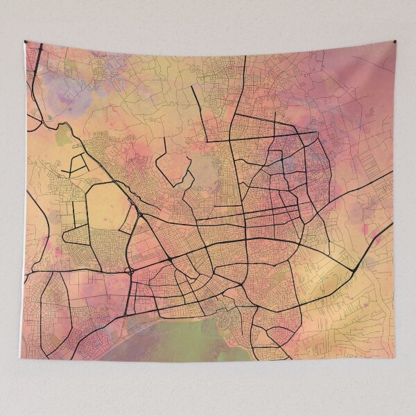 Item preview, Antalya Street Map Art Watercolor Coloring designed and sold by IvonDesign.