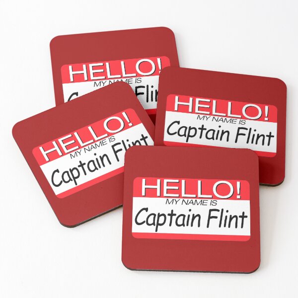 Item preview, "HELLO! MY NAME IS CAPTAIN FLINT" NAME TAG designed and sold by WOOFANG.