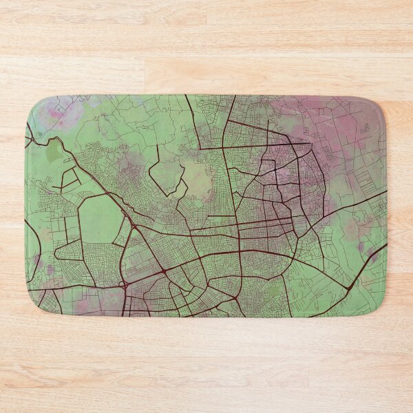 Item preview, Antalya Street Map Art Watercolor Green Pink Love designed and sold by IvonDesign.