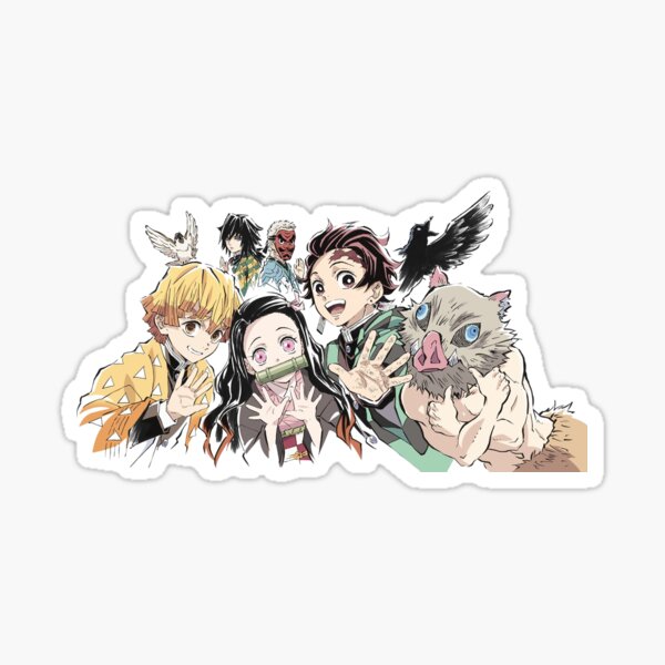 Kimetsu No Yaiba Crew Sticker By Erriose Redbubble