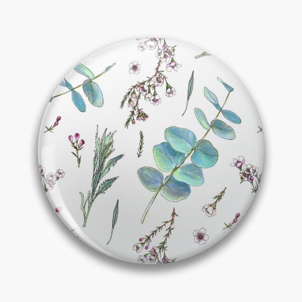 Item preview, Waxflower, silver-leaf stringybark and lavender leaves pattern designed and sold by stasia-ch.