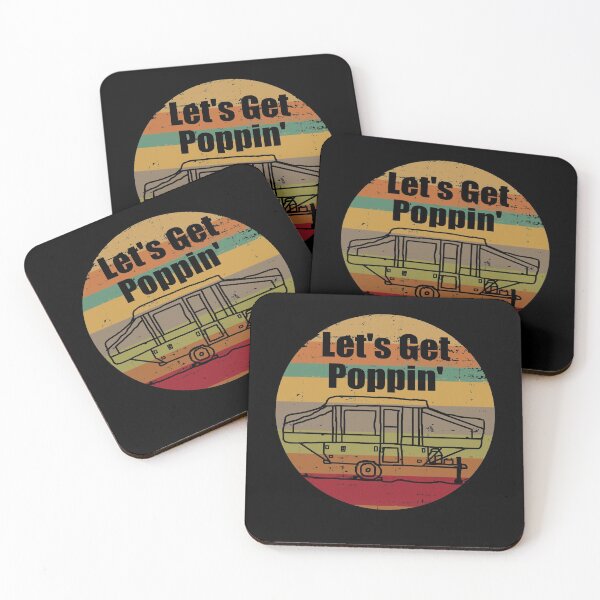 Item preview, Let's Get Poppin' Camping Gift Pop Up Camper Retro designed and sold by wrinkledhippie.