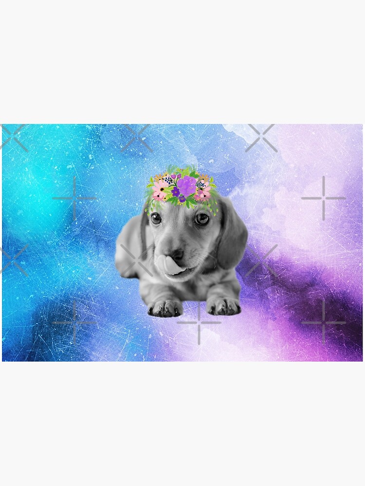 Distressed Watercolour Dachshund Puppy by tribbledesign