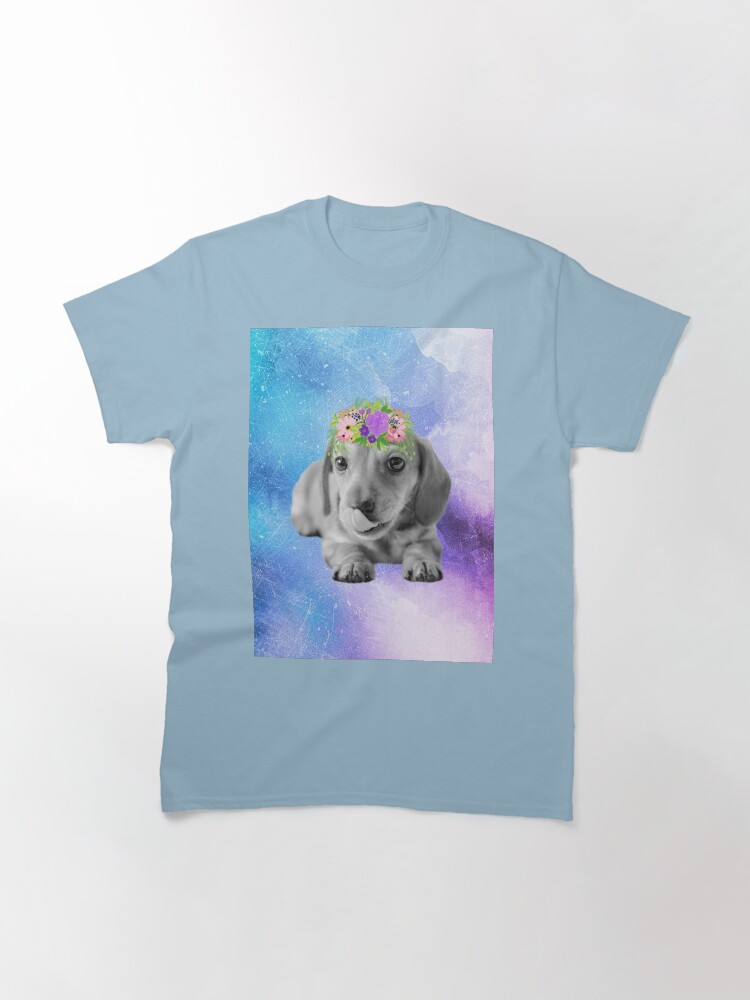 Alternate view of Distressed Watercolour Dachshund Puppy Classic T-Shirt