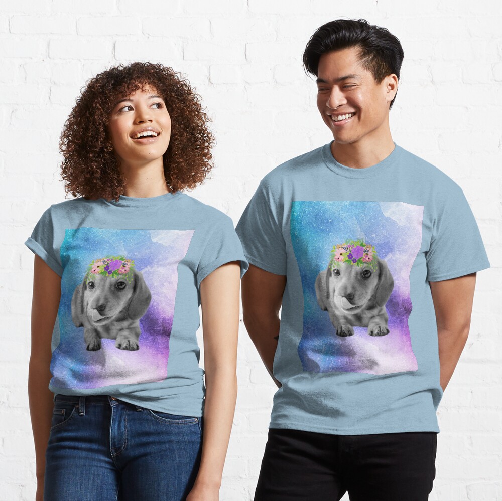 Distressed Watercolour Dachshund Puppy Classic T-Shirt
