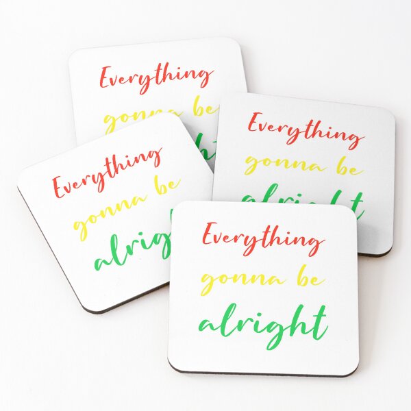 Item preview, Everything gonna be alright reggae rasta colours on white gift designed and sold by Stageystuff.