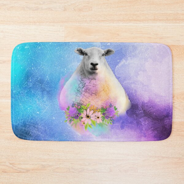 Item preview, Floral Sheep Distressed Watercolour Splash designed and sold by tribbledesign.