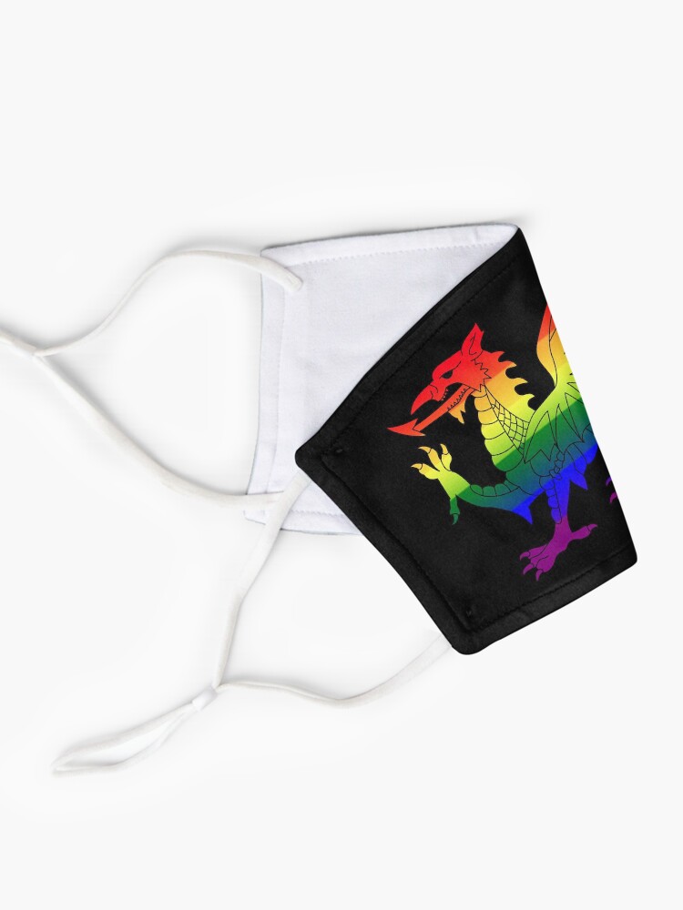 Alternate view of Wales Pride Flag, Baner Balchder Cymru, Welsh, Cymraeg Mask