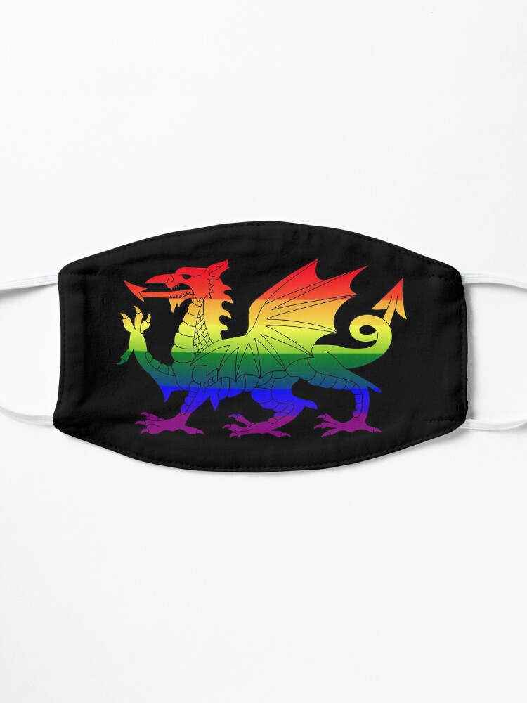 Alternate view of Wales Pride Flag, Baner Balchder Cymru, Welsh, Cymraeg Mask