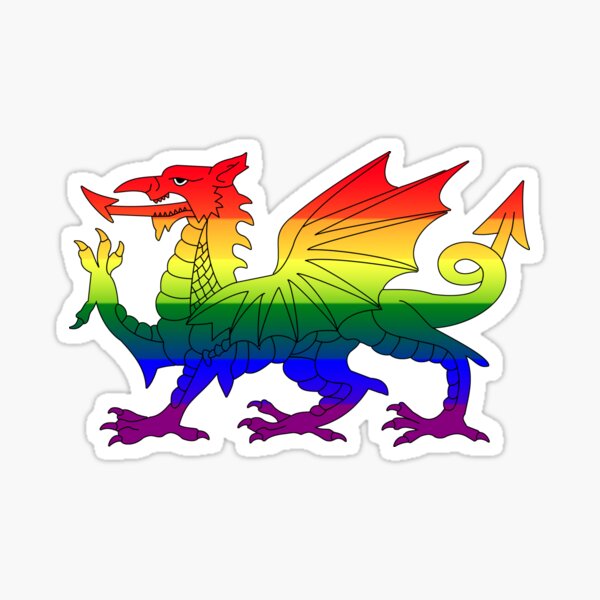 Wales Pride Flag, Baner Balchder Cymru, Welsh, Cymraeg Sticker