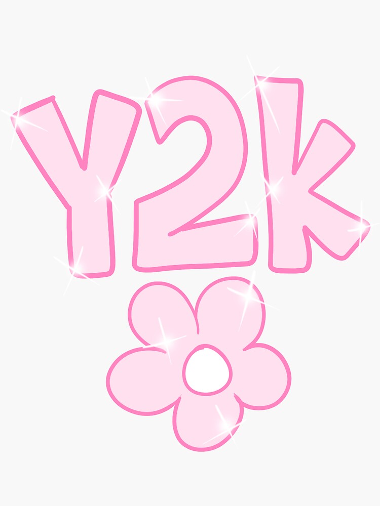 "Pink Y2K Letters" Sticker by grossgirl99 Redbubble