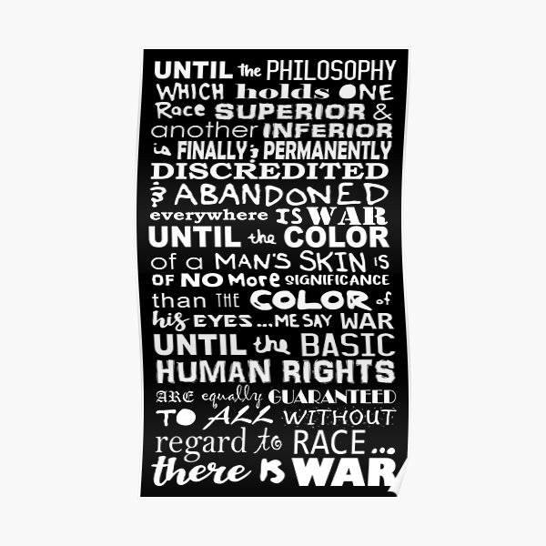 WAR - Haile Selassie Speech Poster